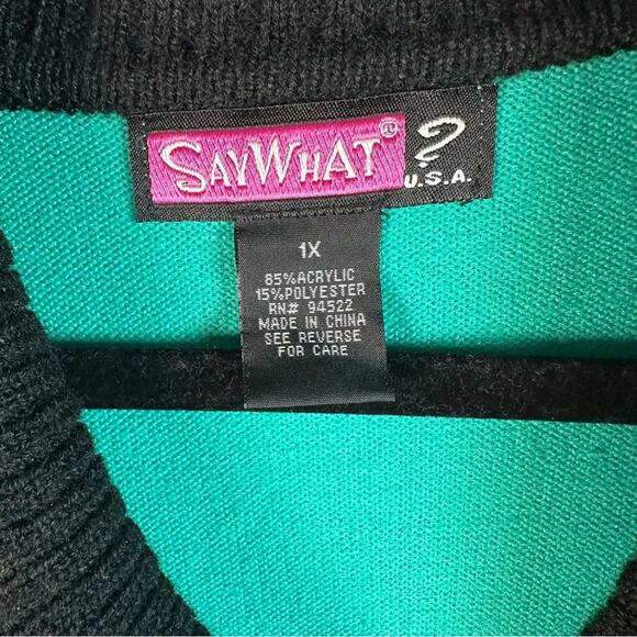 Say What? Sweater dress color blocked modern minimalist winter plus size - Picture 6 of 11